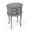 Antique Grey Color Bedside Double Drawers