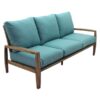 Teak Solid Outdoor Sofa 3 Seater in Turquoise Color Cushion Teak Solid Outdoor Sofa 3 Seater in Turquoise Color Cushion