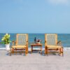 Lounge Chair with rope Teak Frame set with Footrest Lounge Chair with rope Teak Frame set with Footrest