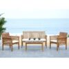 Solid Teak Patio set with White Cushion Malta