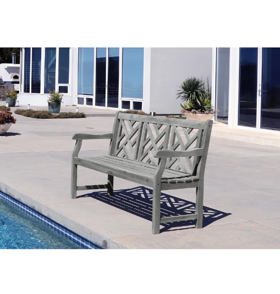 Teak Solid Outdoor Bench 3 Seater in Grey Color Teak Solid Outdoor Bench 3 Seater in Grey Color