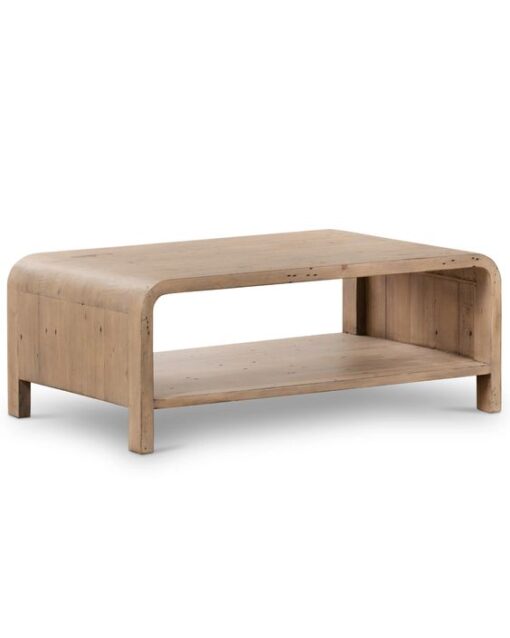Triangle solid teak coffee table modern