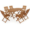 garden teak wood dining table set with 6 seater outdoor