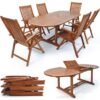 garden teak dining table 6 seater with foldable seating