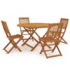 outdoor teak wood dining round dining table with 4 seater