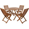outdoor teak octagonal dining table set with 4 seater