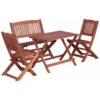 outdoor teak wood rectangle dining table with 3 seater