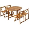 outdoor teak wood foldable dining table set with 4 seater