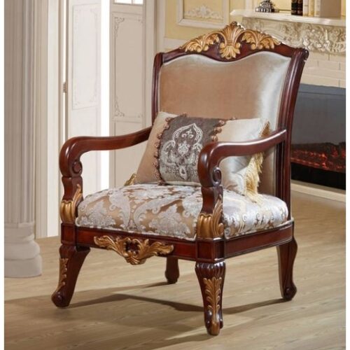 mahogany classic accent chair french style brown color