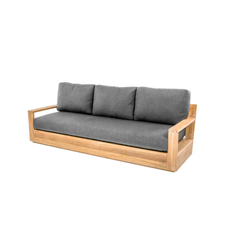 Modern Teak Sofa 3 Seater with Dark Color Cushion