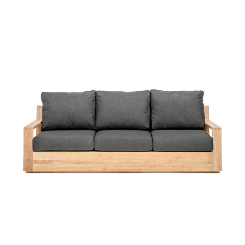 Modern Teak Sofa 3 Seater with Dark Color Cushion