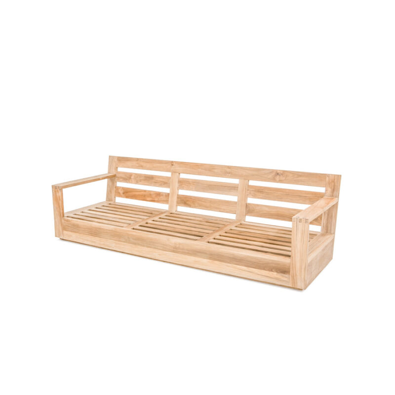 Modern Teak Sofa 3 Seater with Dark Color Cushion