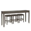 bar table set with stools Grey teak wood