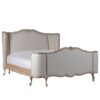 french style bed platform white fabric upholstered