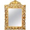 solid curved wood mirror frame gold painted color