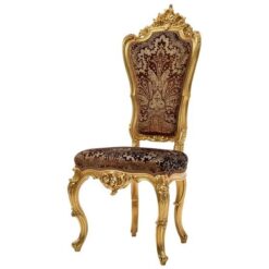 luxury wooden classic dining chair gold painted color