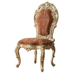 luxury wooden curved dining chair gold painted