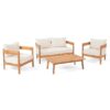 solid teak wood sofa outdoor set natural color atlanta