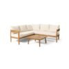 teak wood sofa outdoor L shape natural color dallas