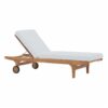 Teak Sunbed White Cushion Italy