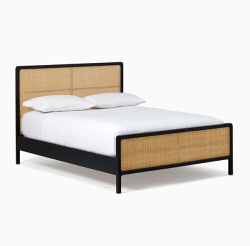 Rattan Webbing Bed in Teak Dark Color