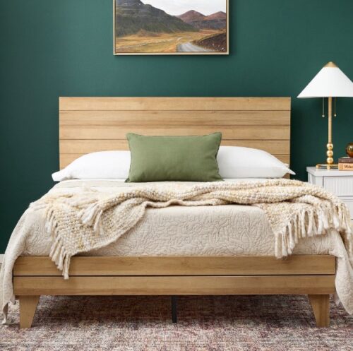 Natural Platform Teak Wood Bed