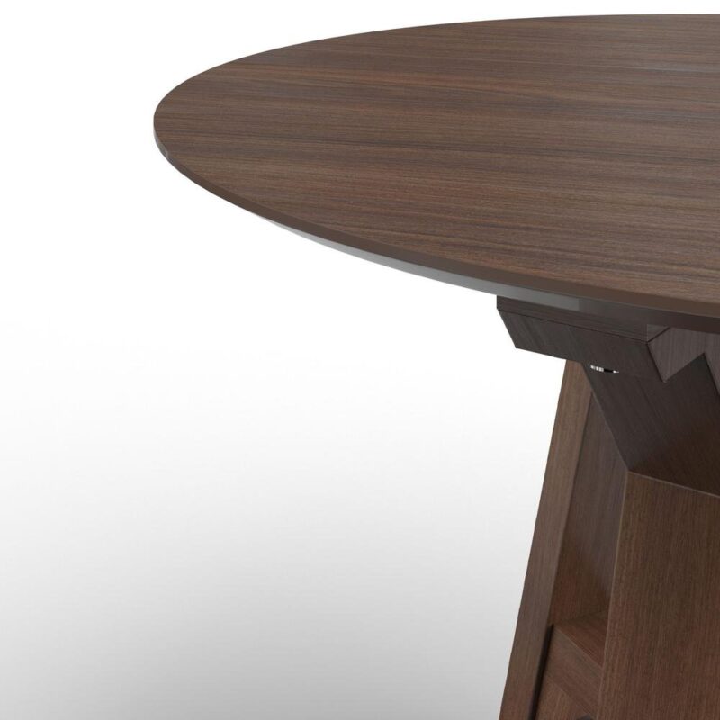 Round Coffee Table Brown solid wood Belgium