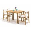 Outdoor dining table teak wood square shape for 2 Chairs