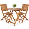 Patio set folding chair teak wood garden outdoor furniture