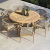solid natural round teak table with 6 seater azerbaijan