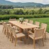 solid natural teak wood dining table with 10 seater