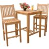 teak bar table natural color with 2 stools estonia