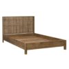 solid teak bed platform square motif headboard