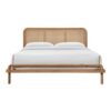 teak wood bed platform with rattan headboard toah payoh