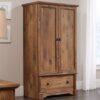 rustic natural teak wardrobe 2 doors