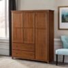 wardrobe teak 3 doors 2 drawers solid wood