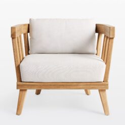 Hawai Teak Deep Seating Sofa Chair 1 Seat Natural Fine Sanded