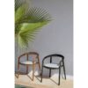 Arm dining chair Teak Wood Rattan Seat