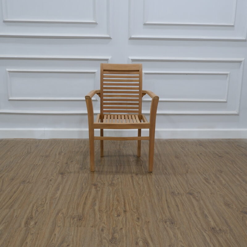 teak stacking arm chair garden outdoor tottenham
