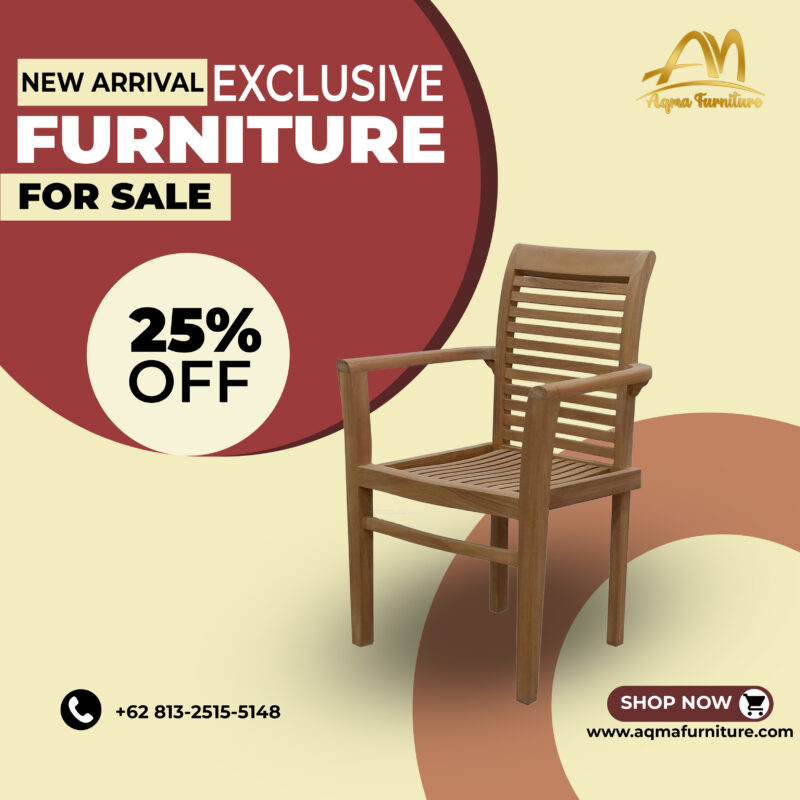 teak stacking arm chair garden outdoor tottenham