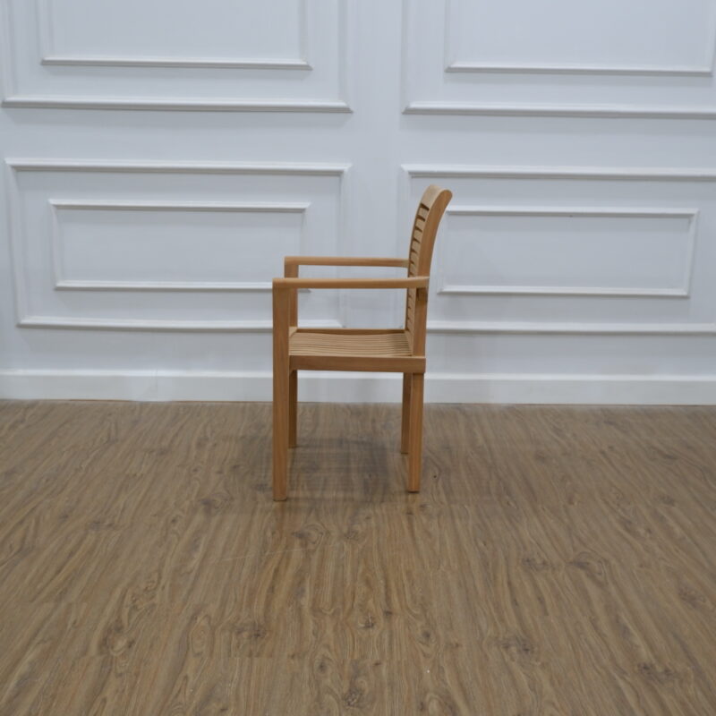 teak stacking arm chair garden outdoor tottenham