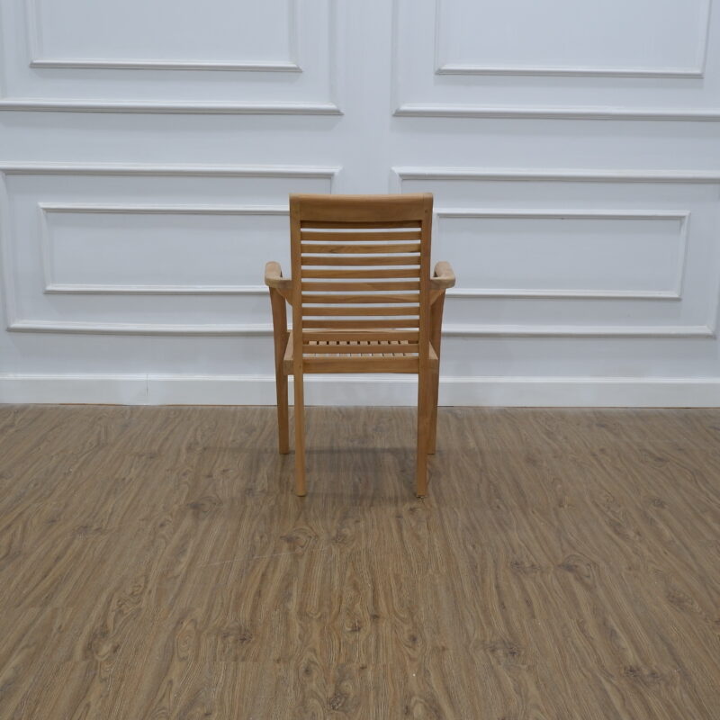 teak stacking arm chair garden outdoor tottenham