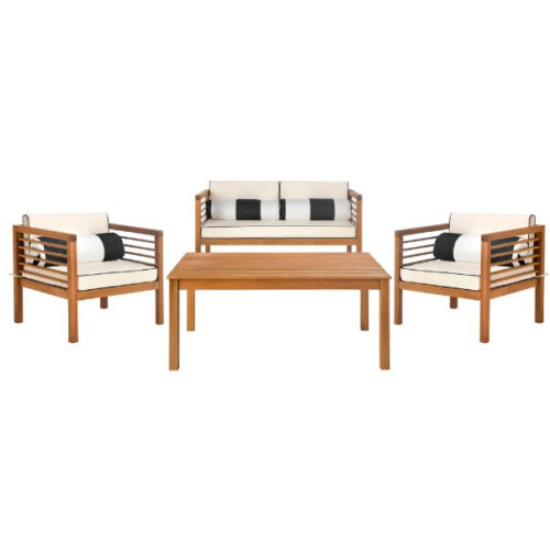solid teak deep wood sofa outdoor set le havre