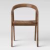 teak wood dining chair curved backrest without cushion