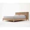 solid natural teak wood bed platform with storage headboard