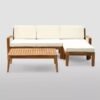 Teak Outdoor sofa with coffee table Miami L shape