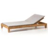 Classic ethnic teak sun lounger with cushion