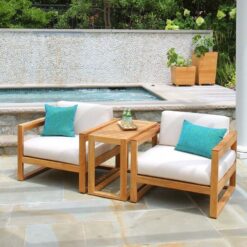 Teak deep seating sofa 1 seat Modern with cushion