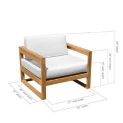Teak deep seating sofa 1 seat Modern with cushion