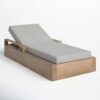 teak wood deep sun lounger grey cushion austria